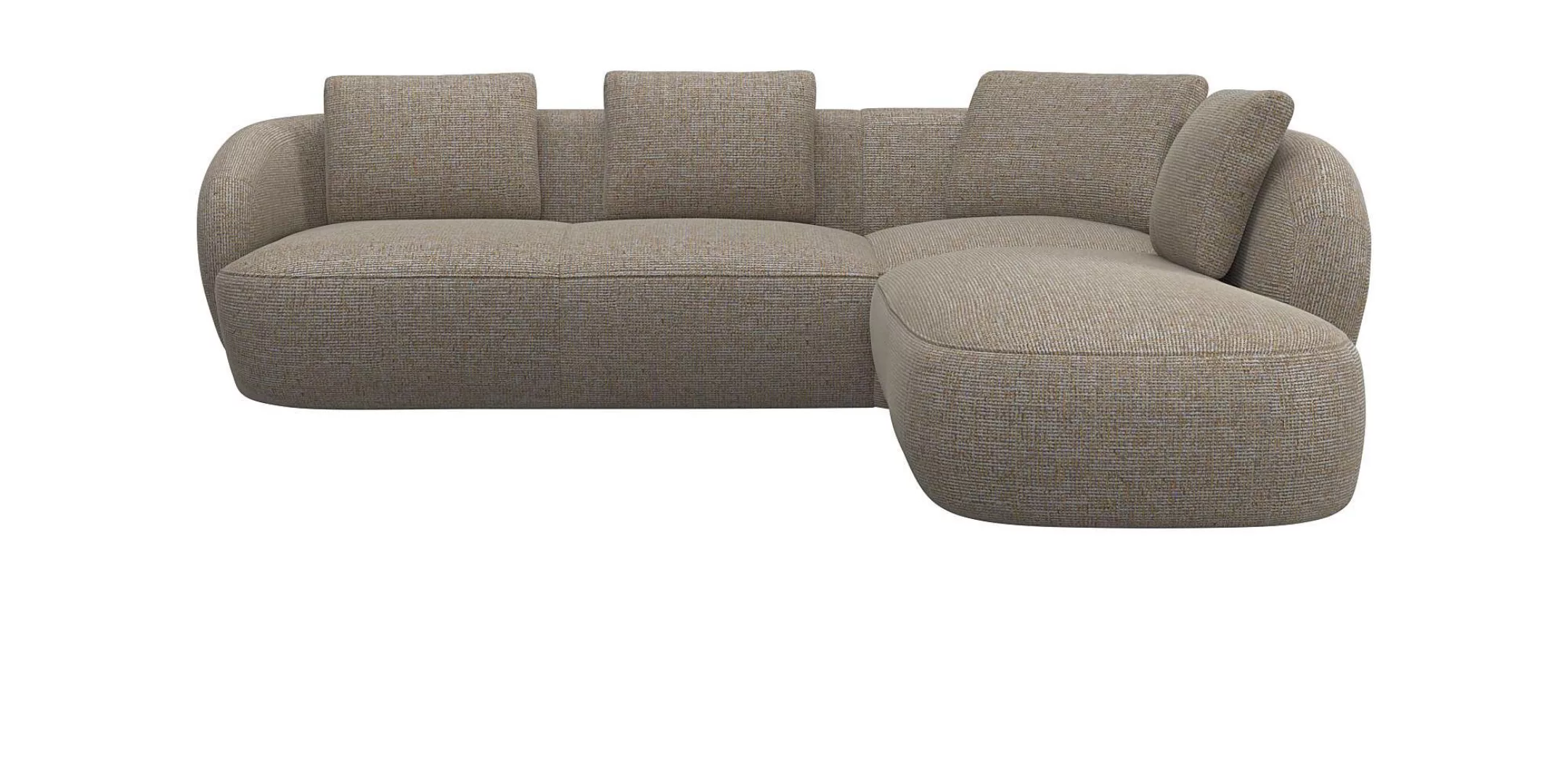 FLEXLUX Ecksofa »Torino, rund, L-Form, Sofa-Ecke mit Ottomane«, Modernes, o günstig online kaufen