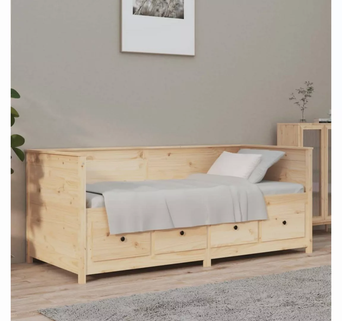 vidaXL Bettgestell Tagesbett 75x190 cm Massivholz Kiefer Bett Bettgestell G günstig online kaufen