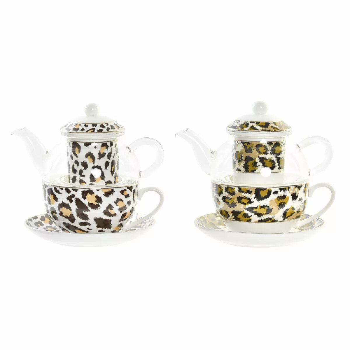 Teekanne Dkd Home Decor Leopard Kristall Porzellan (250 Ml) (2 Stück) günstig online kaufen