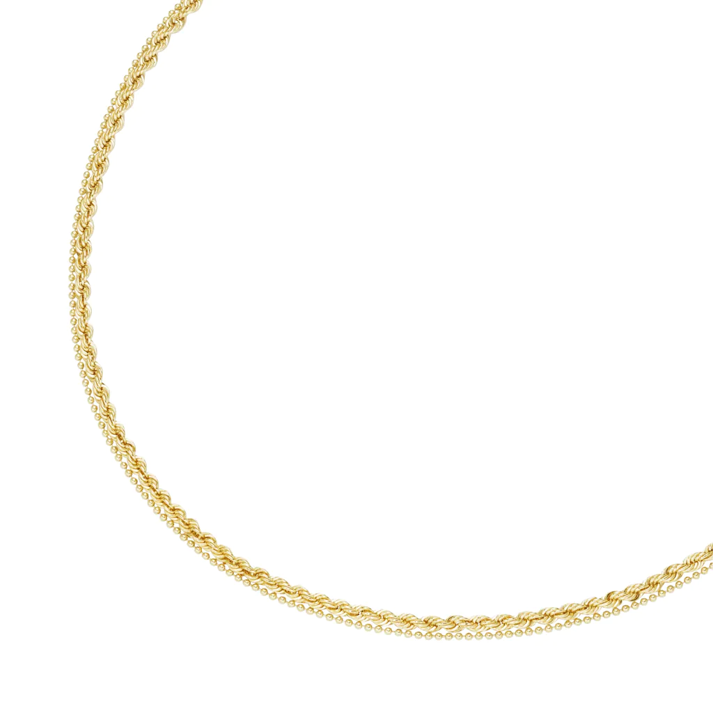 Luigi Merano Goldkette "2-reihig, Kordelkette und Kugelkette, Gold 375" günstig online kaufen