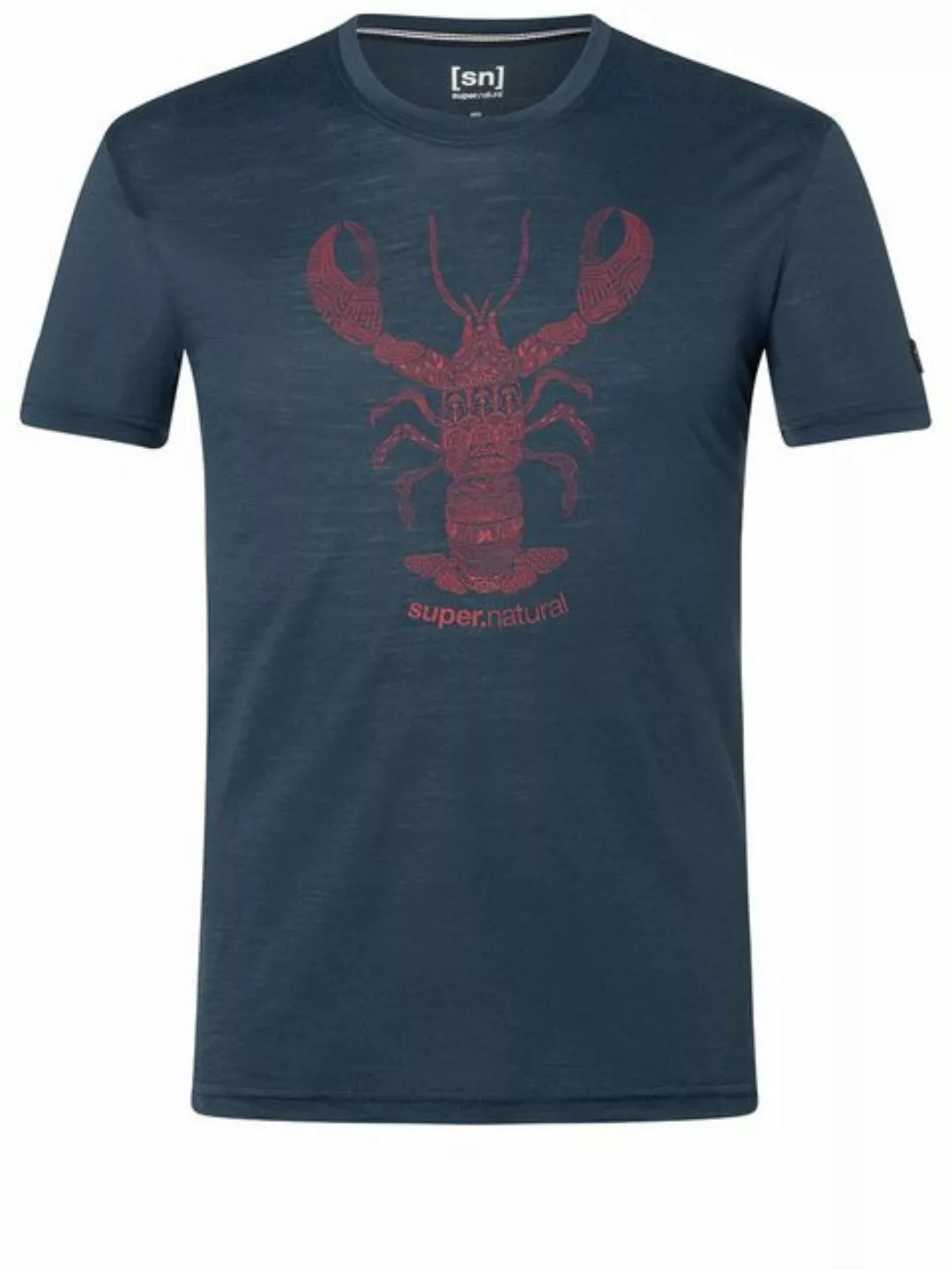 SUPER.NATURAL T-Shirt für Herren, Merino TATTOOED LOBSTER Tier Motiv, Reise günstig online kaufen