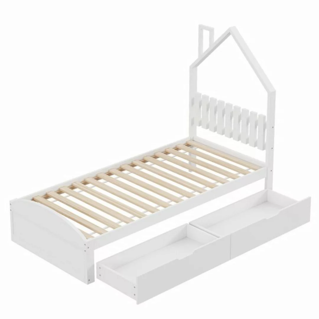 IDEASY Einzelbett Holzbett,Plattformbett 90*200 cm, Kinderbett, einzeln, we günstig online kaufen