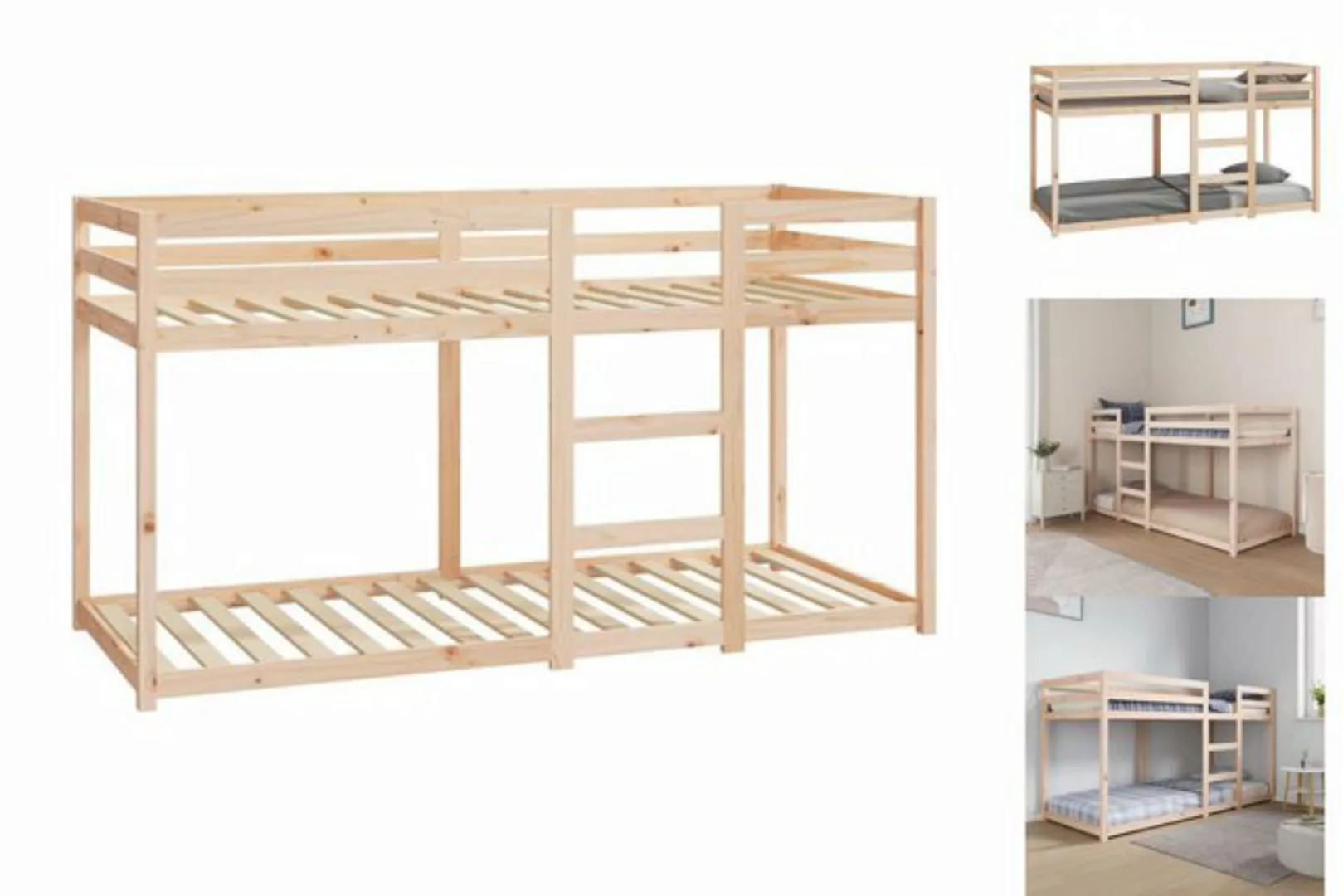 vidaXL Etagenbett Etagenbett 80x200 cm Massivholz Kiefer Bett Bettgestell günstig online kaufen