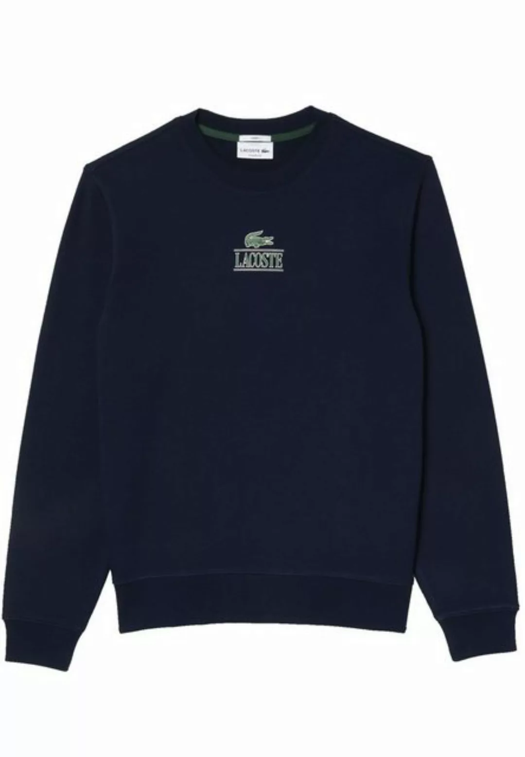 Lacoste Sweatshirt Sweatshirt Pullover mit Rippbündchen und Logo (1-tlg) günstig online kaufen