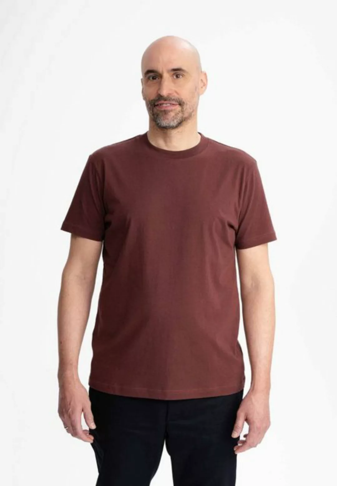 MELA Kurzarmshirt Herren T-Shirt AVAN Fein gerippter Kragen günstig online kaufen