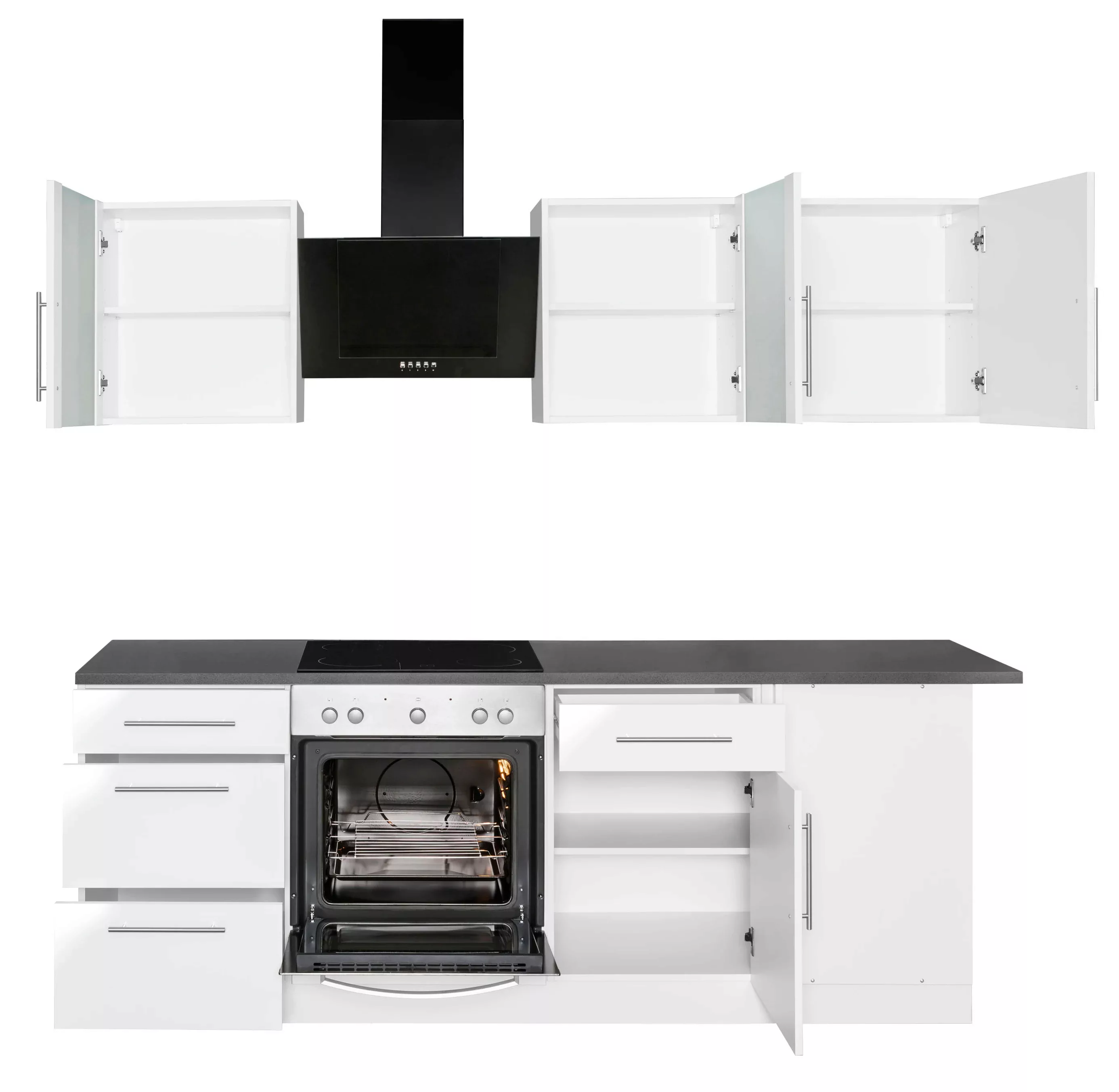wiho Küchen Winkelküche "Cali", mit E-Geräten, Stellbreite 220 x 170 cm günstig online kaufen