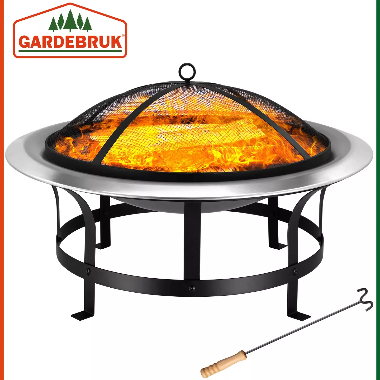 Gardebruk Feuerschale, Feuerkorb Garten Funkenschutz 75cm günstig online kaufen
