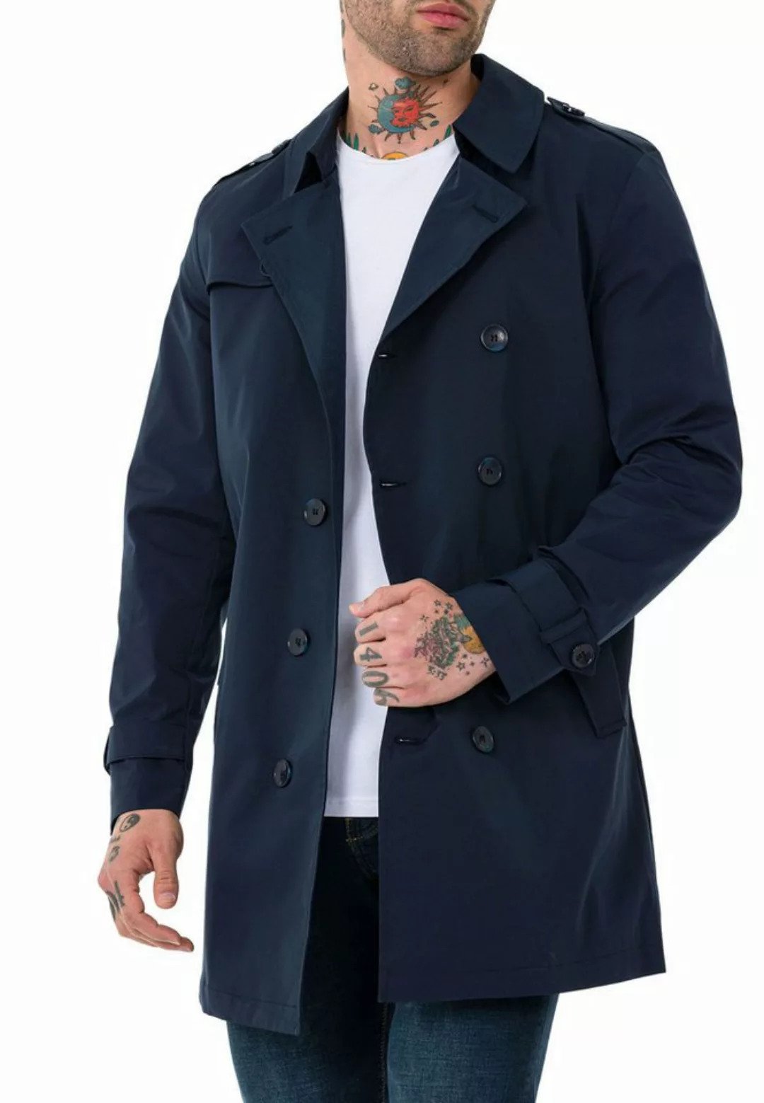 RedBridge Trenchcoat mit Gürtel und doppelreihigem Design Casual Doppelreih günstig online kaufen