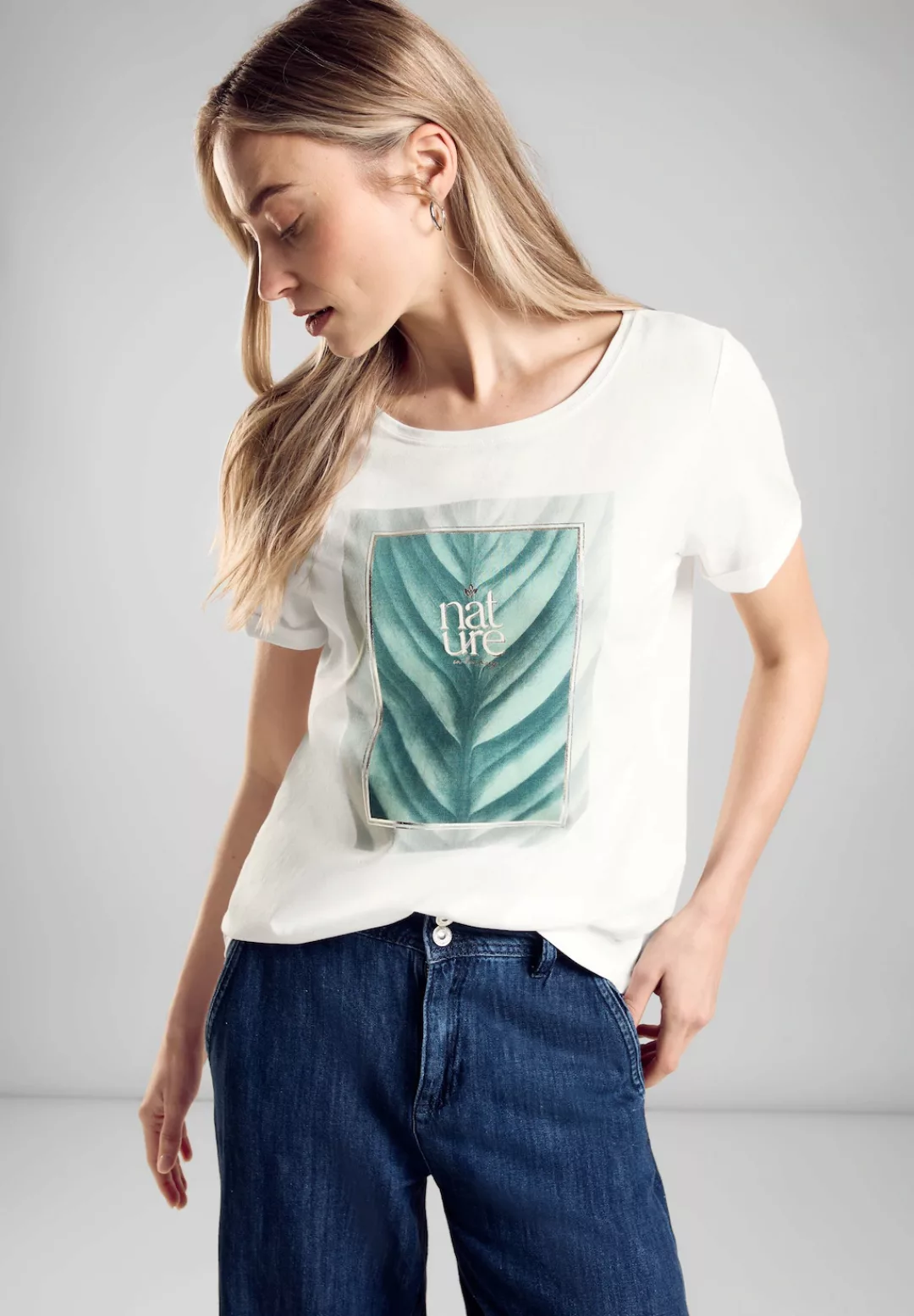 STREET ONE T-Shirt mit Blätterprint günstig online kaufen