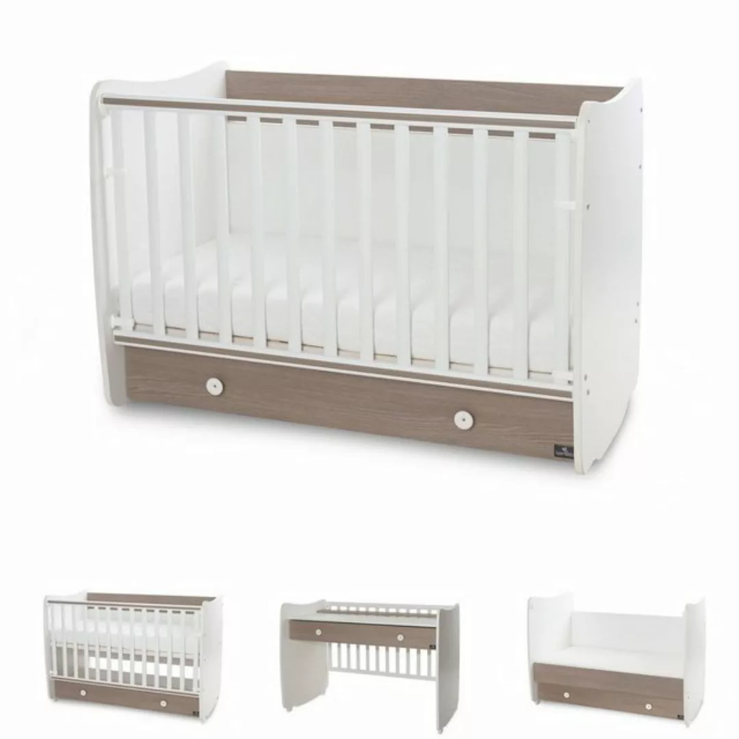 Lorelli Komplettbett Babybett Dream NEW 70 x 140 cm, umbaubar Kinderbett Sc günstig online kaufen