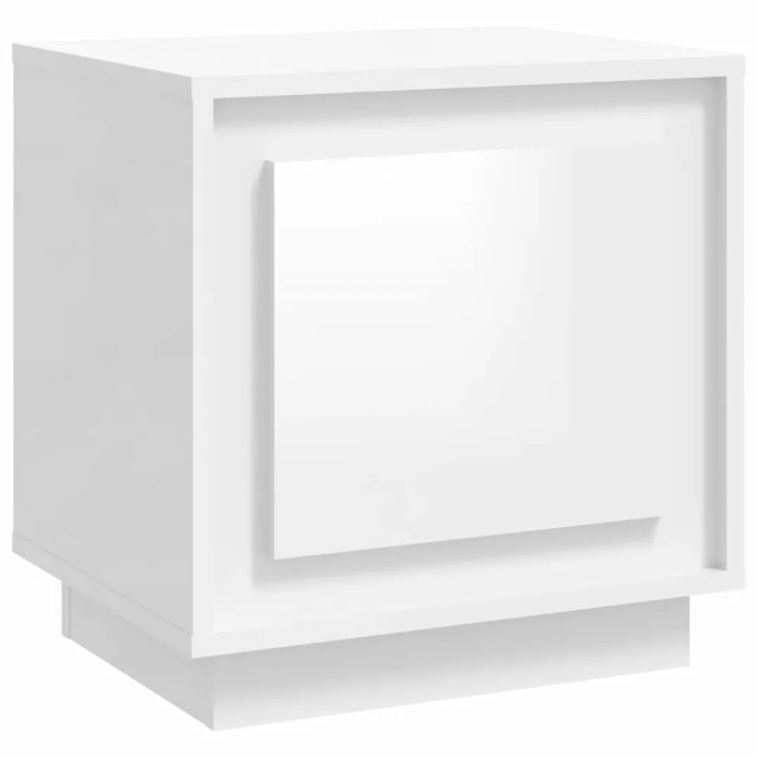Vidaxl Nachttisch Hochglanz-weiß 44x35x45 Cm Holzwerkstoff günstig online kaufen