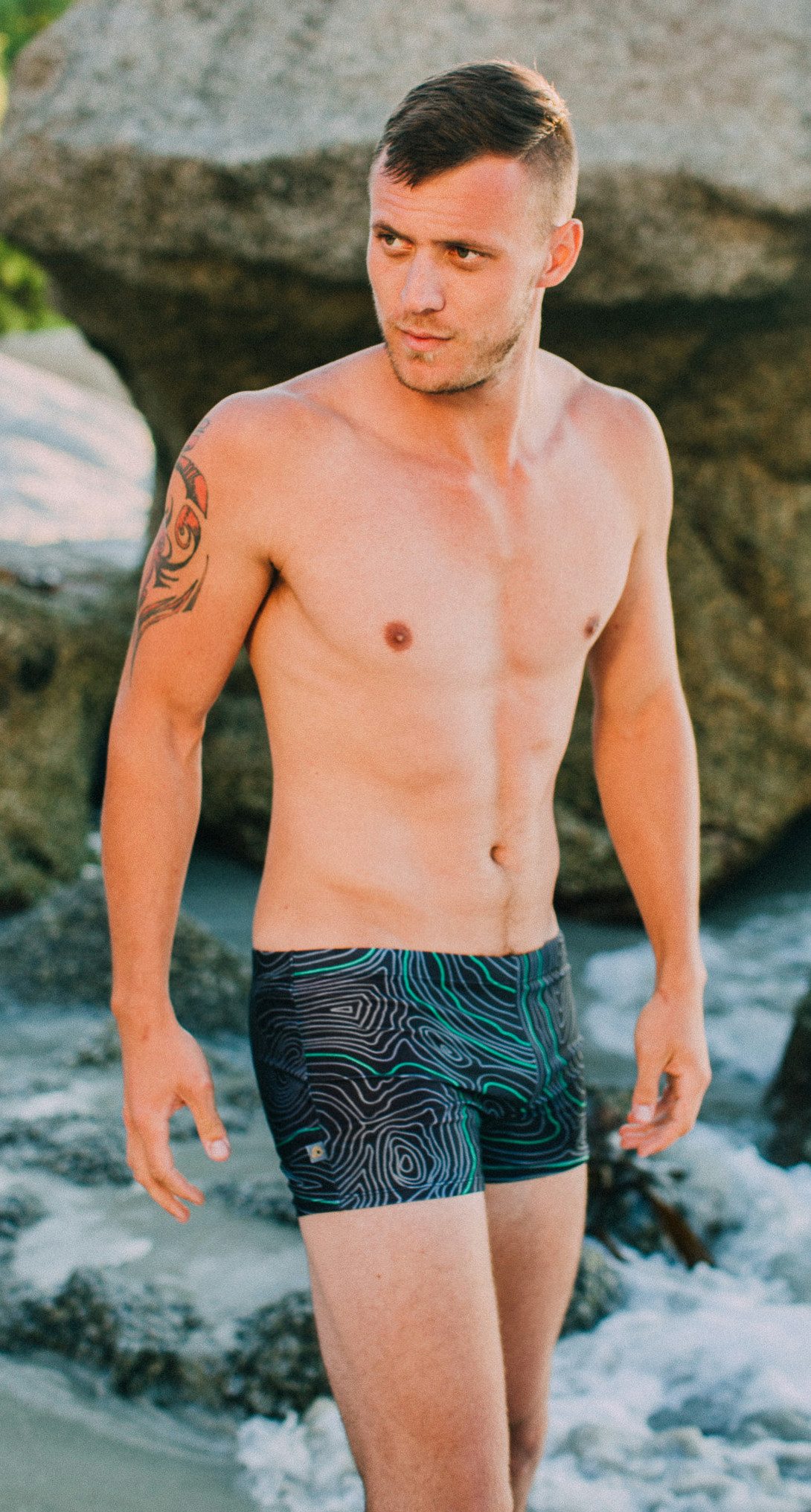 GUGGEN Mountain Badehose Badehose Herren Kastenbadehose günstig online kaufen