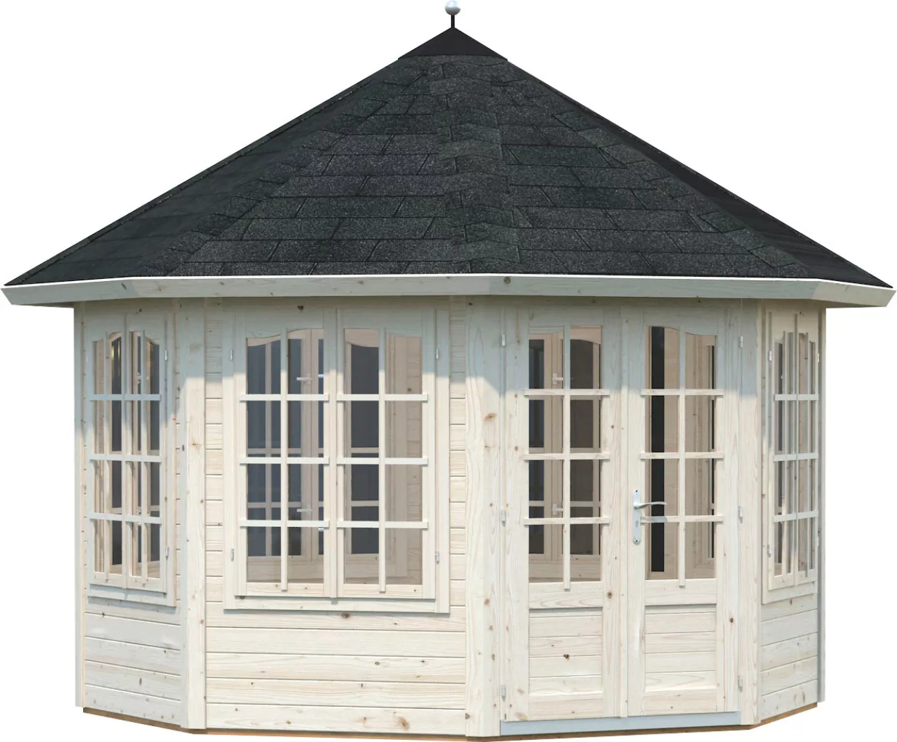 Palmako Holz-Pavillon Veronica 7 Natur unbehandelt 337 cm x 337 cm günstig online kaufen