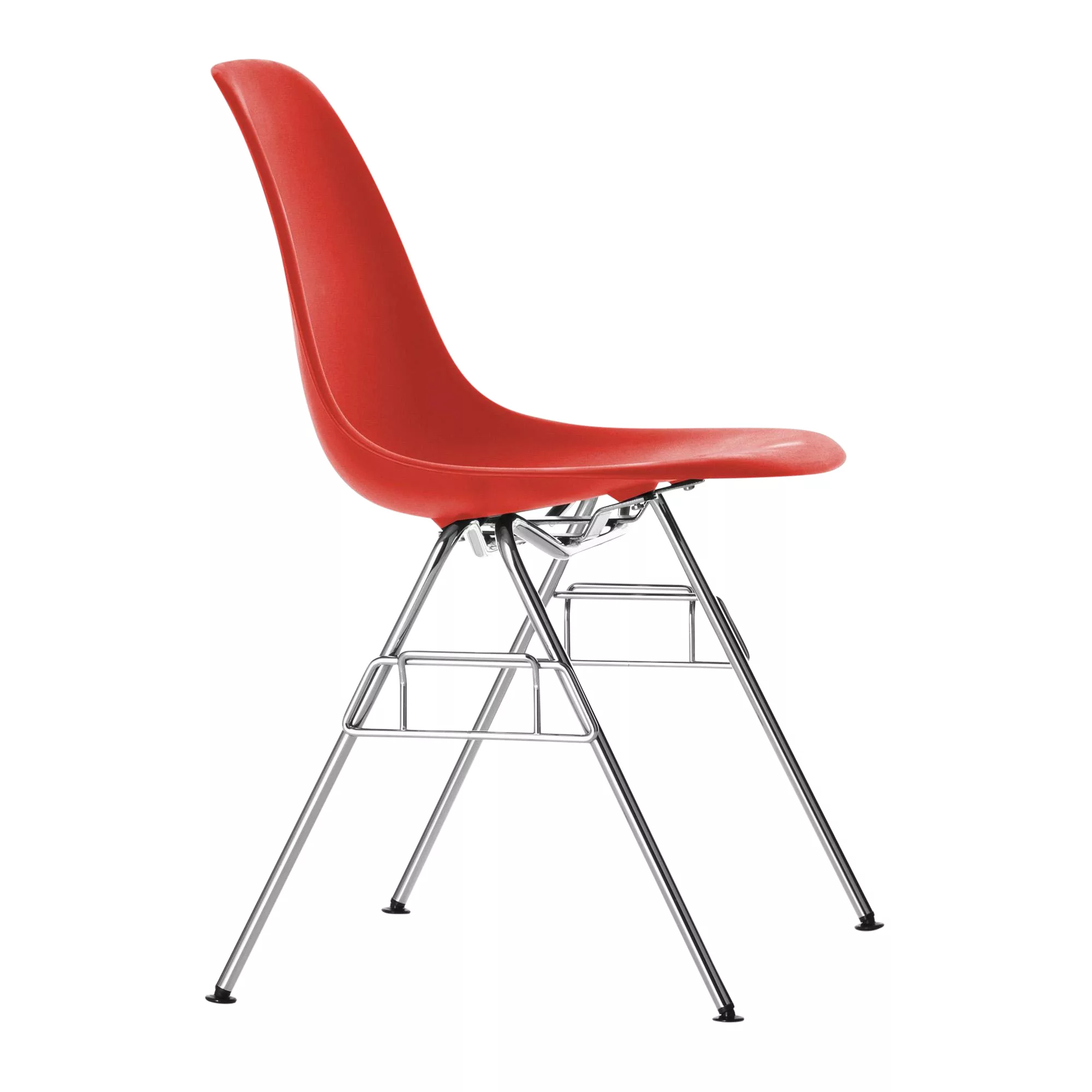 Vitra - Eames Plastic Side Chair DSS - mohnrot/Sitzschale Polypropylen/Gest günstig online kaufen