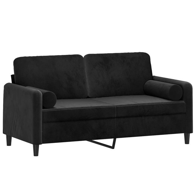 vidaXL Sofa 2-Sitzer-Sofa mit Zierkissen Schwarz 140 cm Samt günstig online kaufen