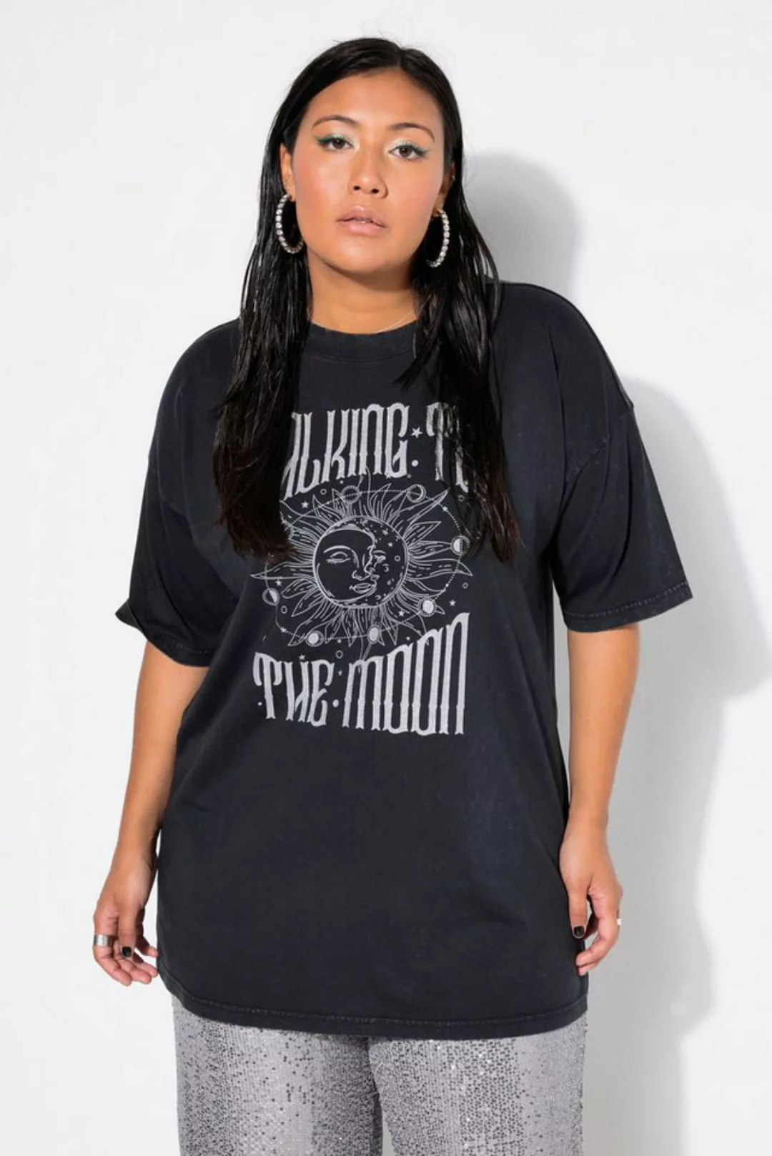 Studio Untold Rundhalsshirt T-Shirt Oversized Vintage Look Sun-Print günstig online kaufen