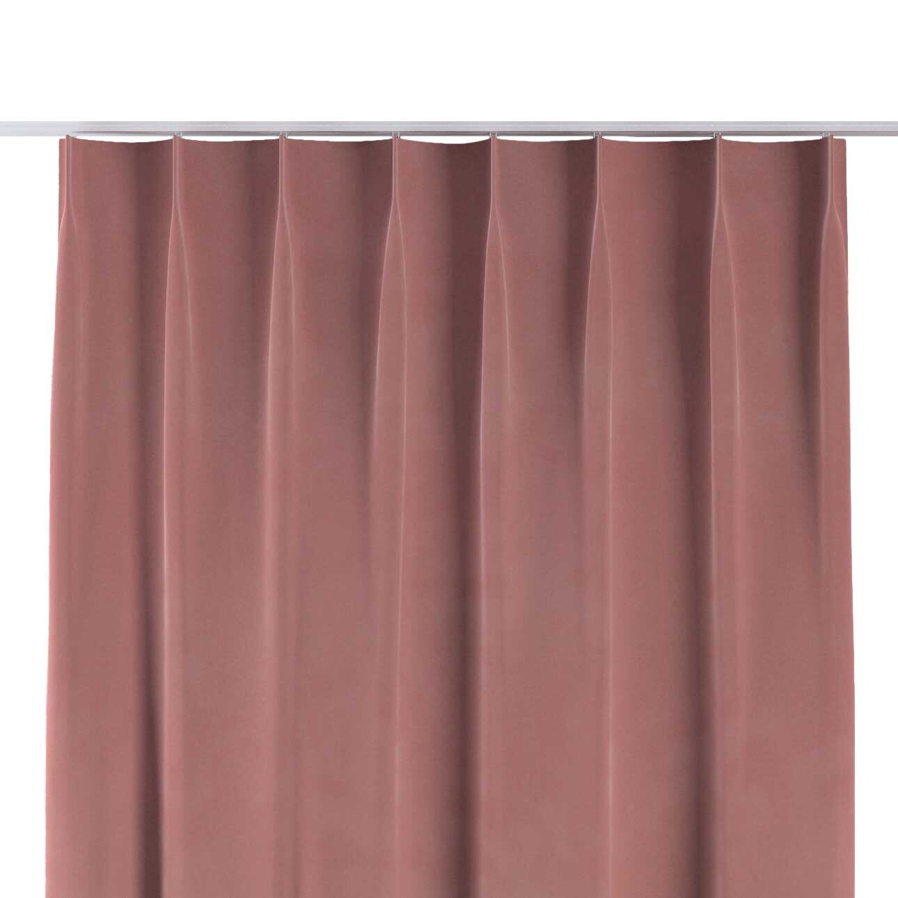 Vorhang mit flämischen 1-er Falten, koralle, Velvet (704-30) günstig online kaufen