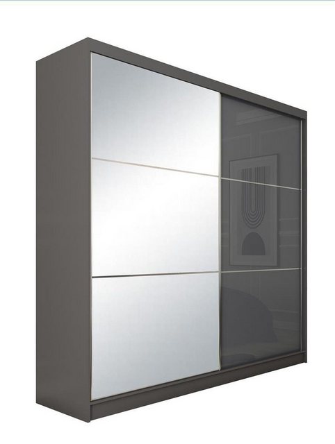 Compleo Schwebetürenschrank CINZIA, Schrank mit Lacobel Glas (200 cm, mit o günstig online kaufen