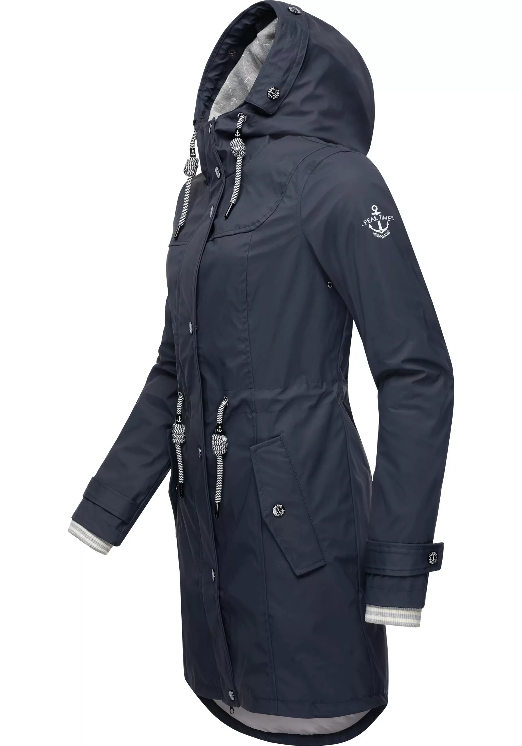 PEAK TIME Regenjacke "L60042", mit Kapuze, stylisch taillierter Regenmantel günstig online kaufen