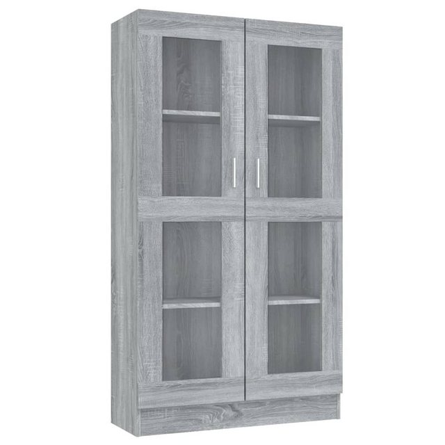 vidaXL Vitrine Vitrinenschrank Grau Sonoma 82,5x30,5x150 cm Spanplatte Glas günstig online kaufen