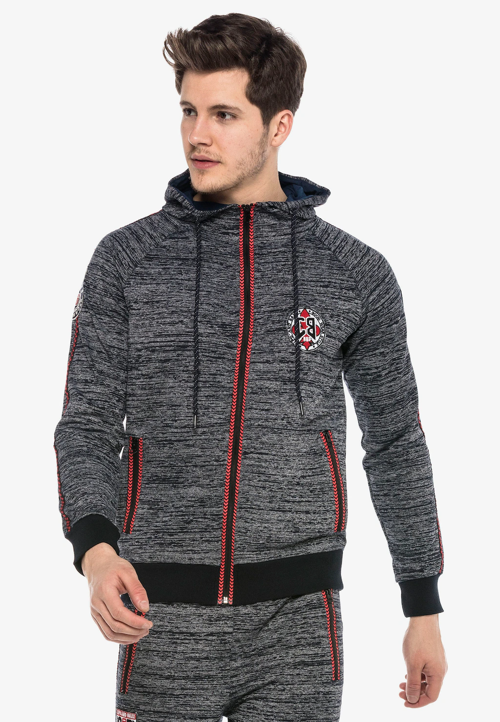 Cipo & Baxx Sweatjacke, mit kontrastfarbenen Nähten günstig online kaufen