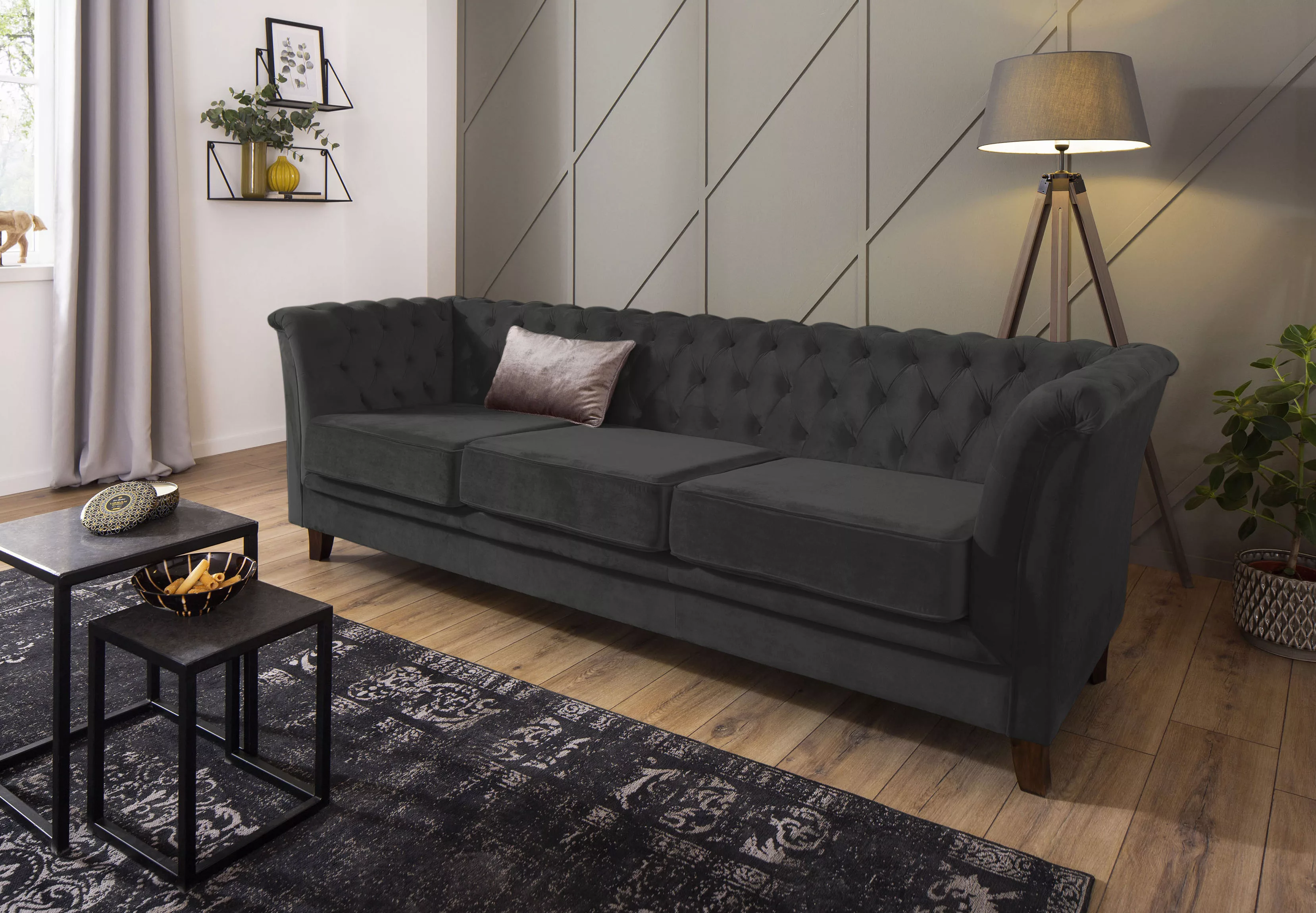 Home affaire Chesterfield-Sofa "Dover", aufwändige Knopfheftung in Chesterf günstig online kaufen