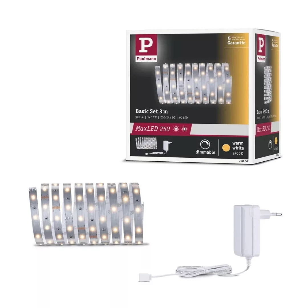 LED Strip MaxLED Starterset in Silber 12W 900lm 2700K 3000mm günstig online kaufen