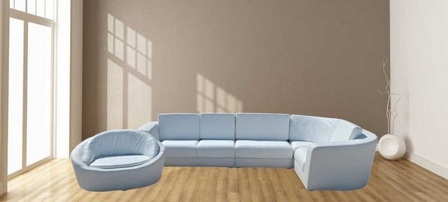 JVmoebel Ecksofa L Form Ecksofa + Sessel Couchgarnituren Weiß Couchen 2 tlg günstig online kaufen