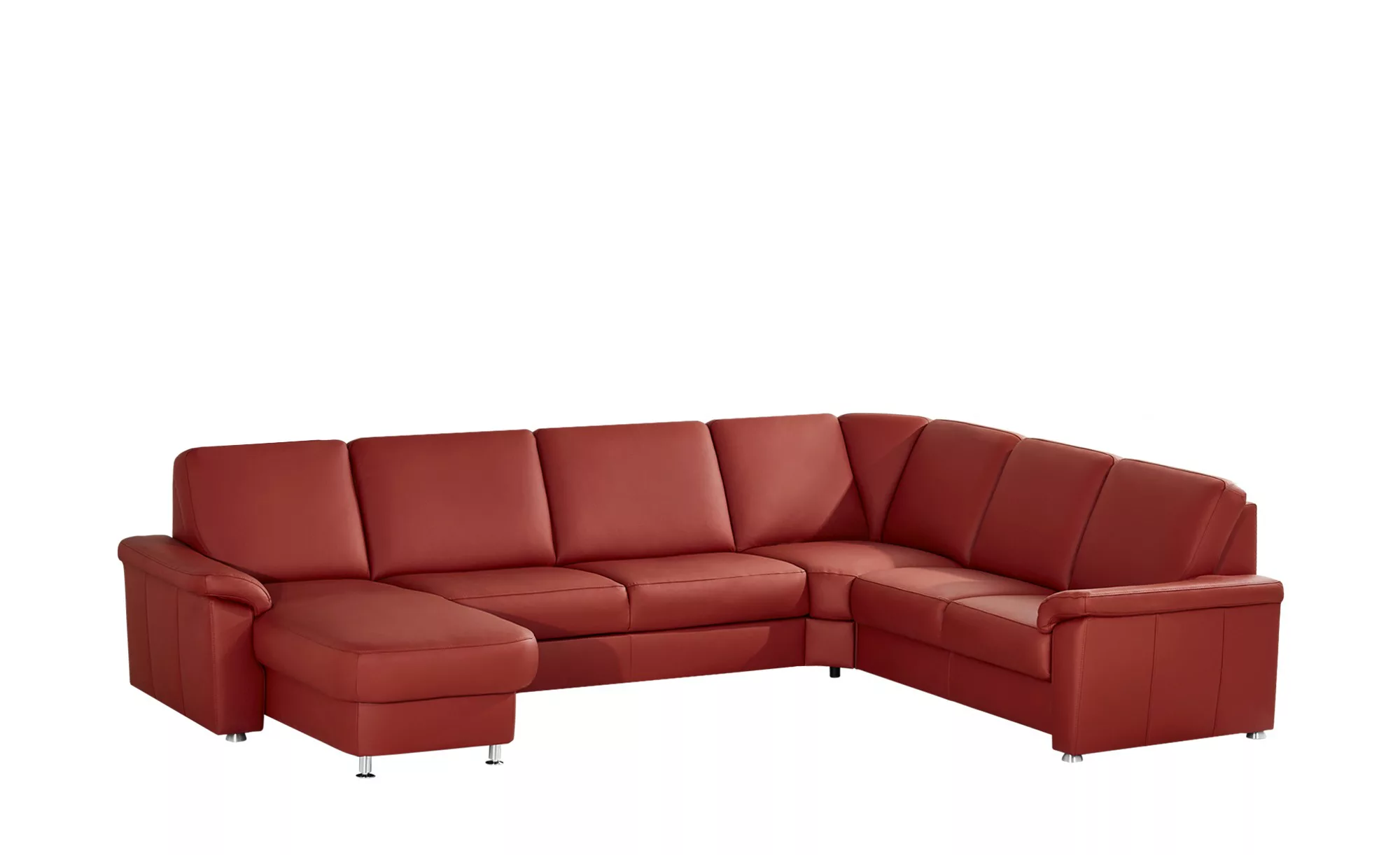 meinSofa Wohnlandschaft Leder Carolin ¦ rot ¦ Maße (cm): B: 330 H: 91 T: 24 günstig online kaufen