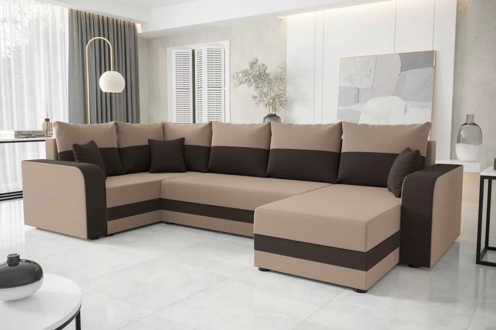 ALTDECOR Wohnlandschaft HEWLI-LONG, Couch mit Schlaffunktion, Wohnzimmer - günstig online kaufen