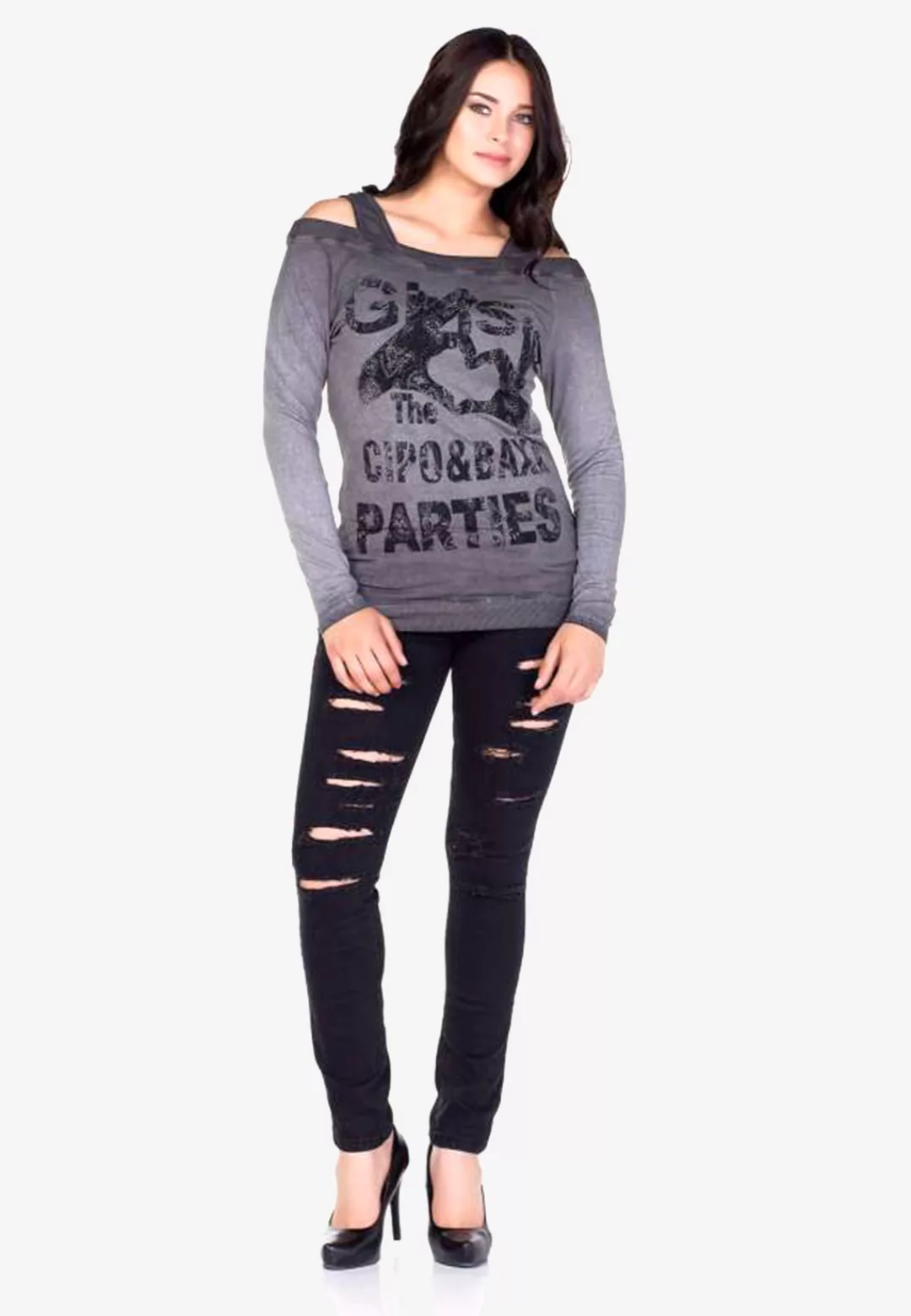 Cipo & Baxx Sweatshirt, mit großflächigen Printdetails günstig online kaufen