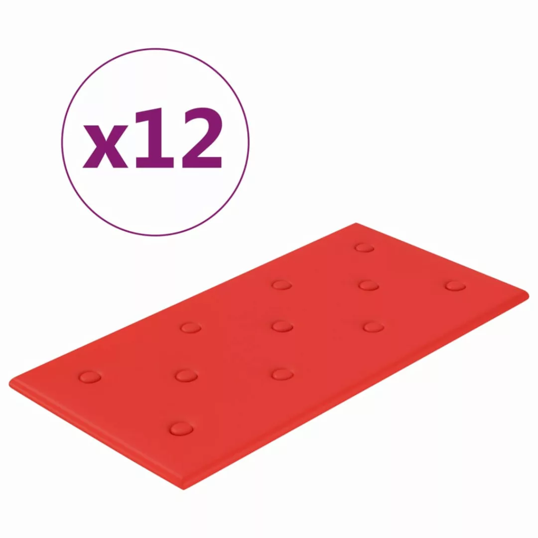 Vidaxl Wandpaneele 12 Stk. Rot 60x30 Cm Kunstleder 2,16 M² günstig online kaufen