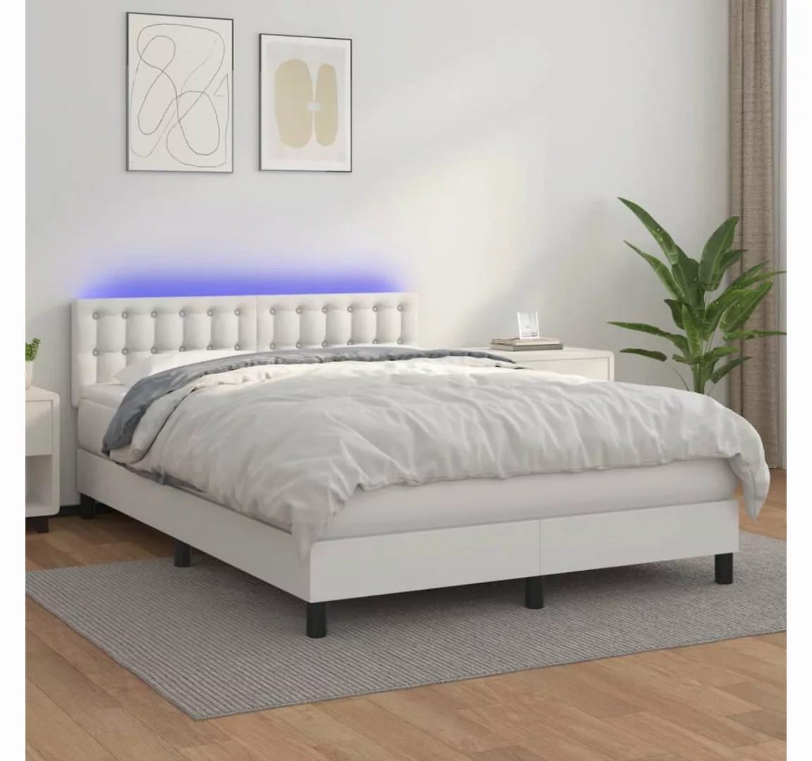 vidaXL Boxspringbett Bett Boxspringbett mit Matratze & LED Kunstleder (140 günstig online kaufen