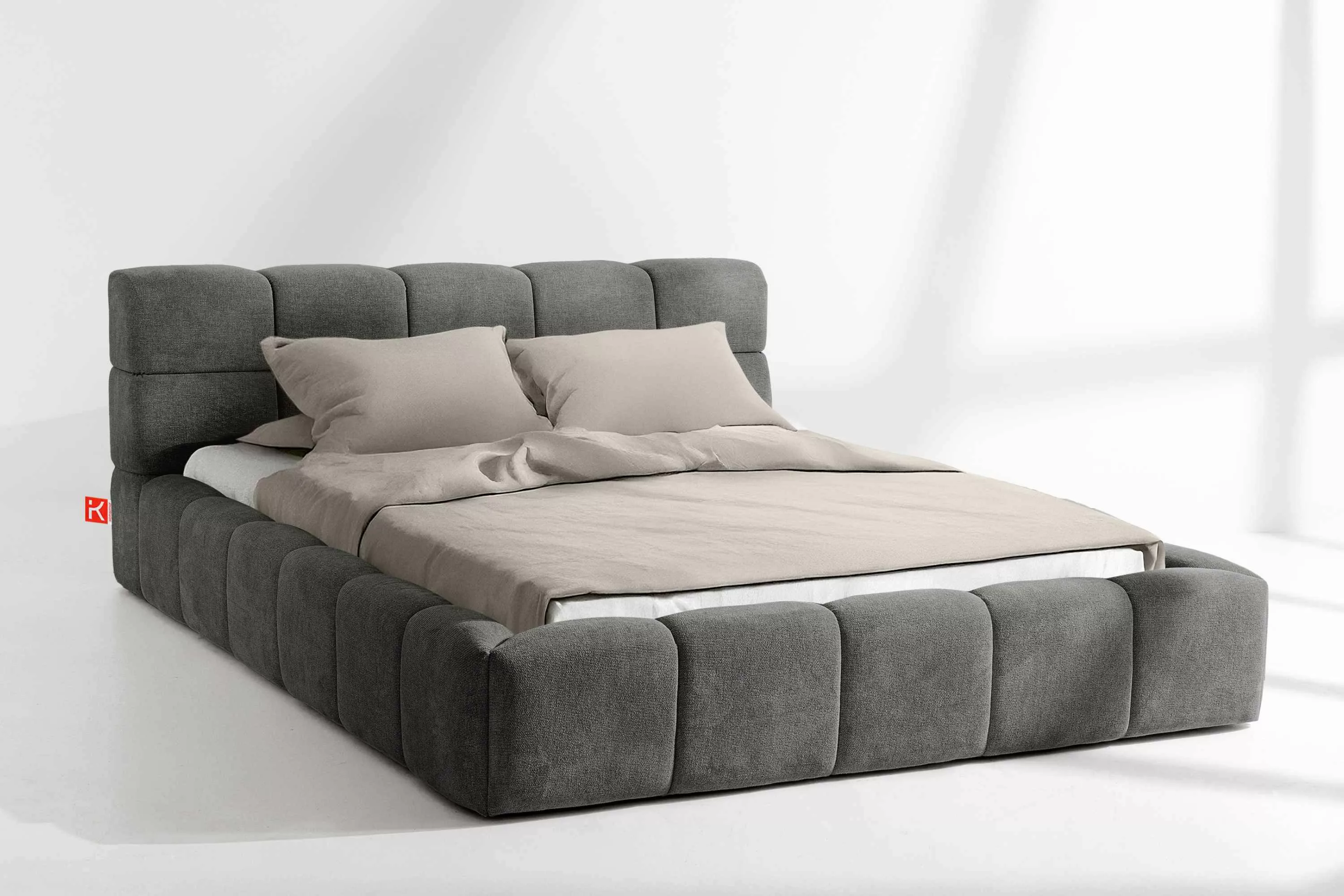 KONSIMO® Polsterbett Doppelbett AERI mit Stauraum, günstig online kaufen