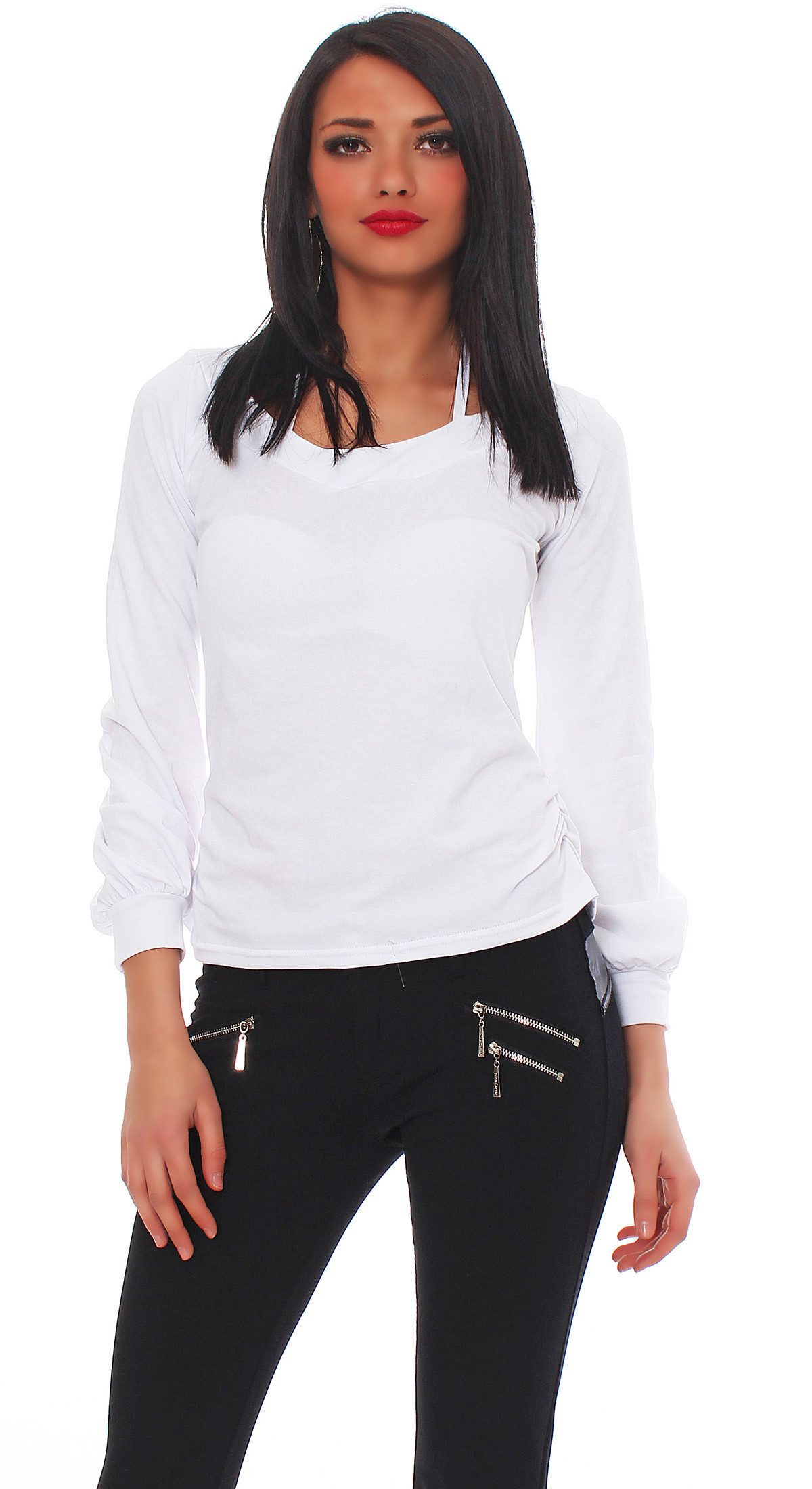 Mississhop Langarmshirt Bluse Tunika Longshirt mit günstig online kaufen