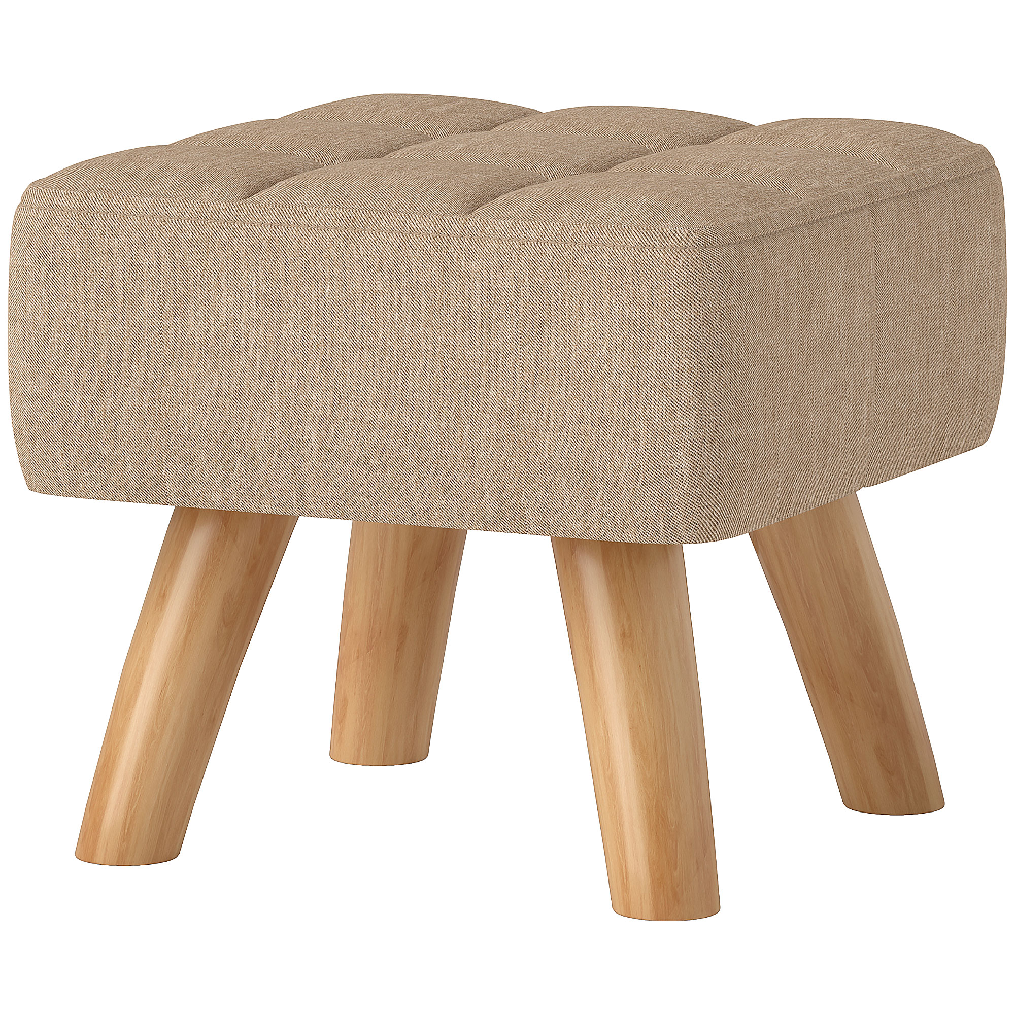HOMCOM Fußhocker Hocker mit Leinenoptik, Holzbeine, Moderner Sitzhocker Pol günstig online kaufen