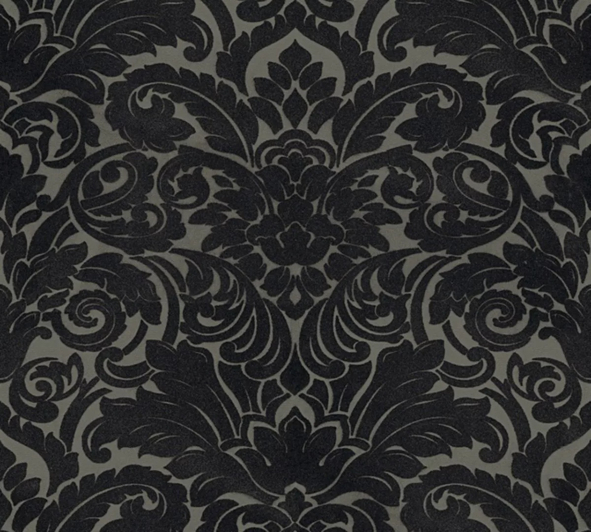 Bricoflor Neobarock Tapete in Schwarz Grau Vlies Barocktapete mit Samt Orna günstig online kaufen