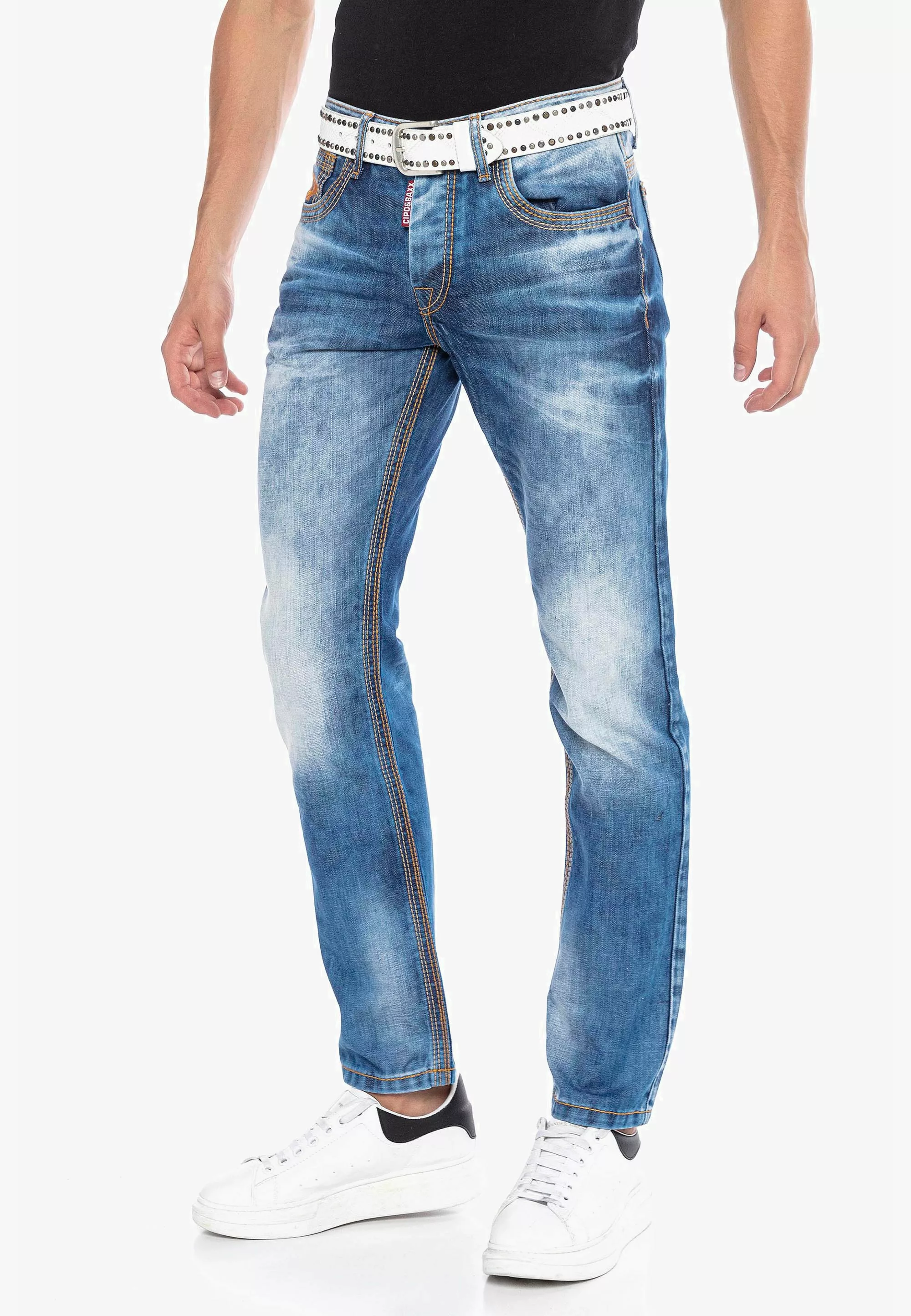 Cipo & Baxx Straight-Jeans, im Used-Look günstig online kaufen