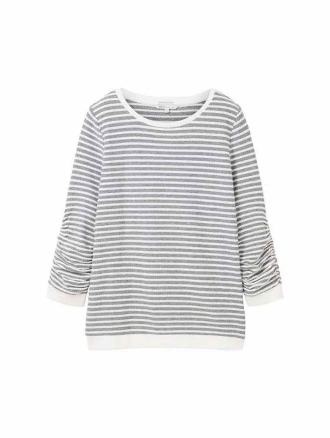 TOM TAILOR Denim T-Shirt striped jacquard sweatshirt günstig online kaufen