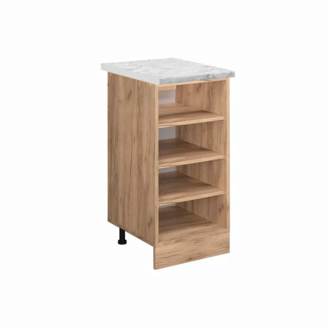 Vicco Unterschrank R-Line, Goldkraft Eiche/Goldkraft Eiche, AP Marmor günstig online kaufen