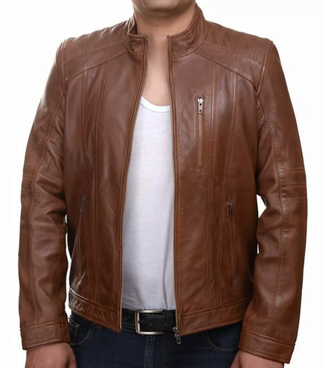 scarlet products Lederjacke Herren-Lederjacke »Slick Rider« mit Brusttasche günstig online kaufen