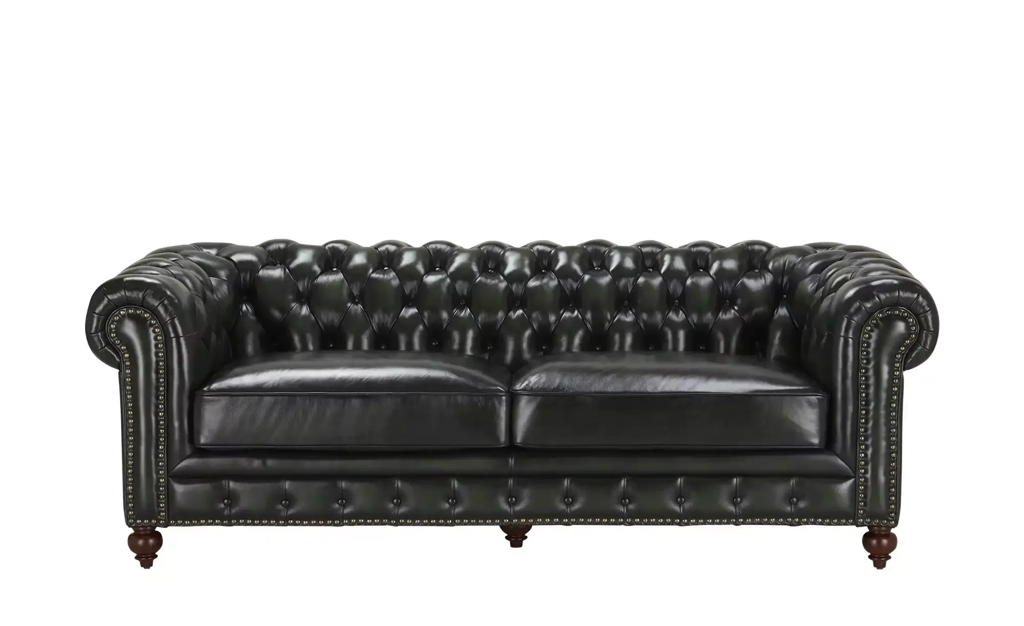 uno Ledersofa im Vintagelook Chesterfield ¦ grün ¦ Maße (cm): B: 230 H: 100 günstig online kaufen