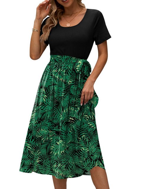 DEBAIJIA Dirndl Damen Röcke Sommer Floral Gedruckt Elegant Lässiger günstig online kaufen