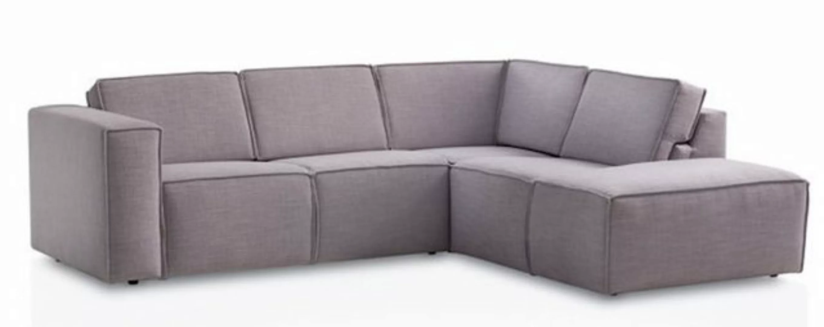 Feldmann-Wohnen Ecksofa Doha, Doha 1 Teile, 255x220x80cm hellgrau Ottomane günstig online kaufen