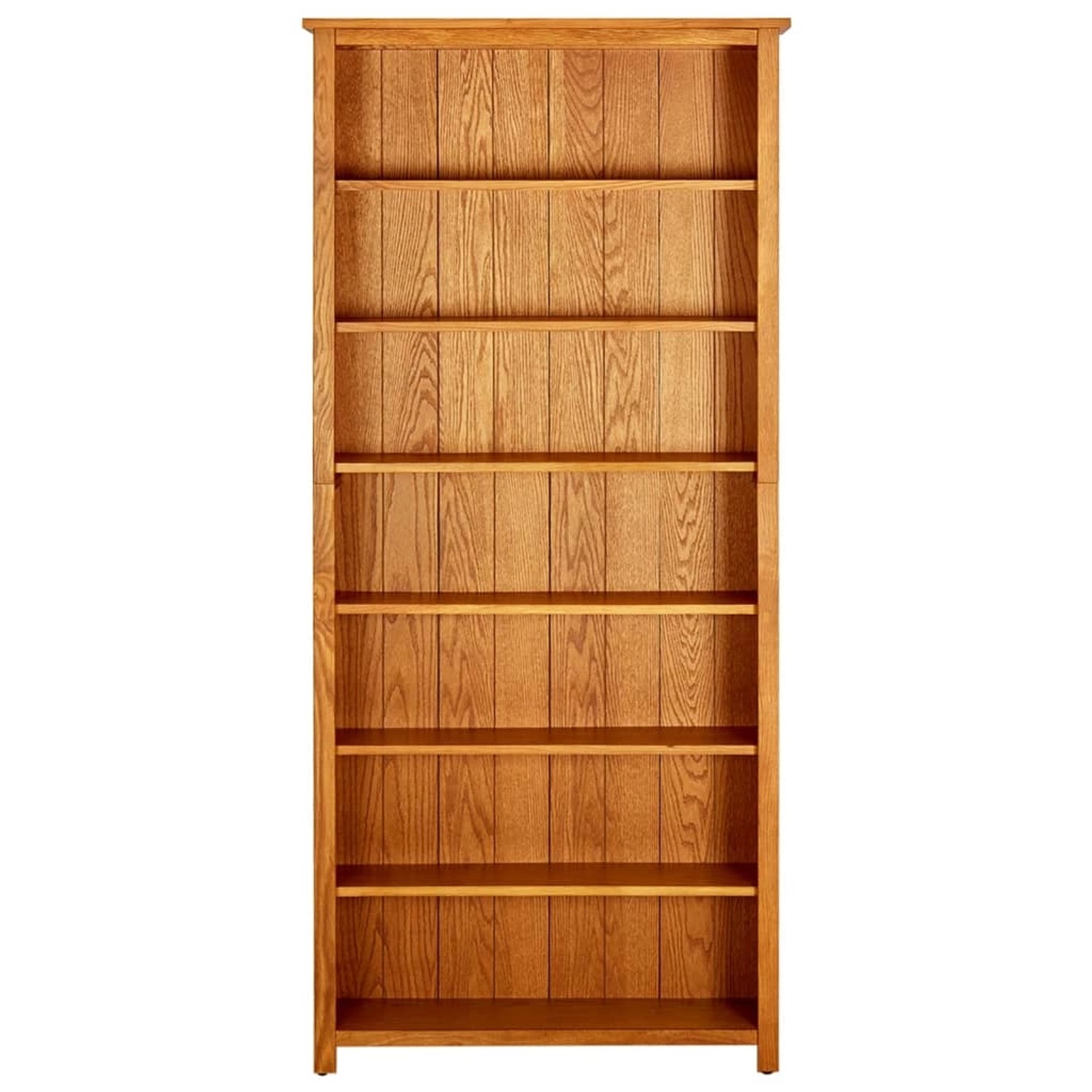 VidaXL Bücherregal 7 Fächer 90x22,5x200 cm Massivholz Eiche günstig online kaufen