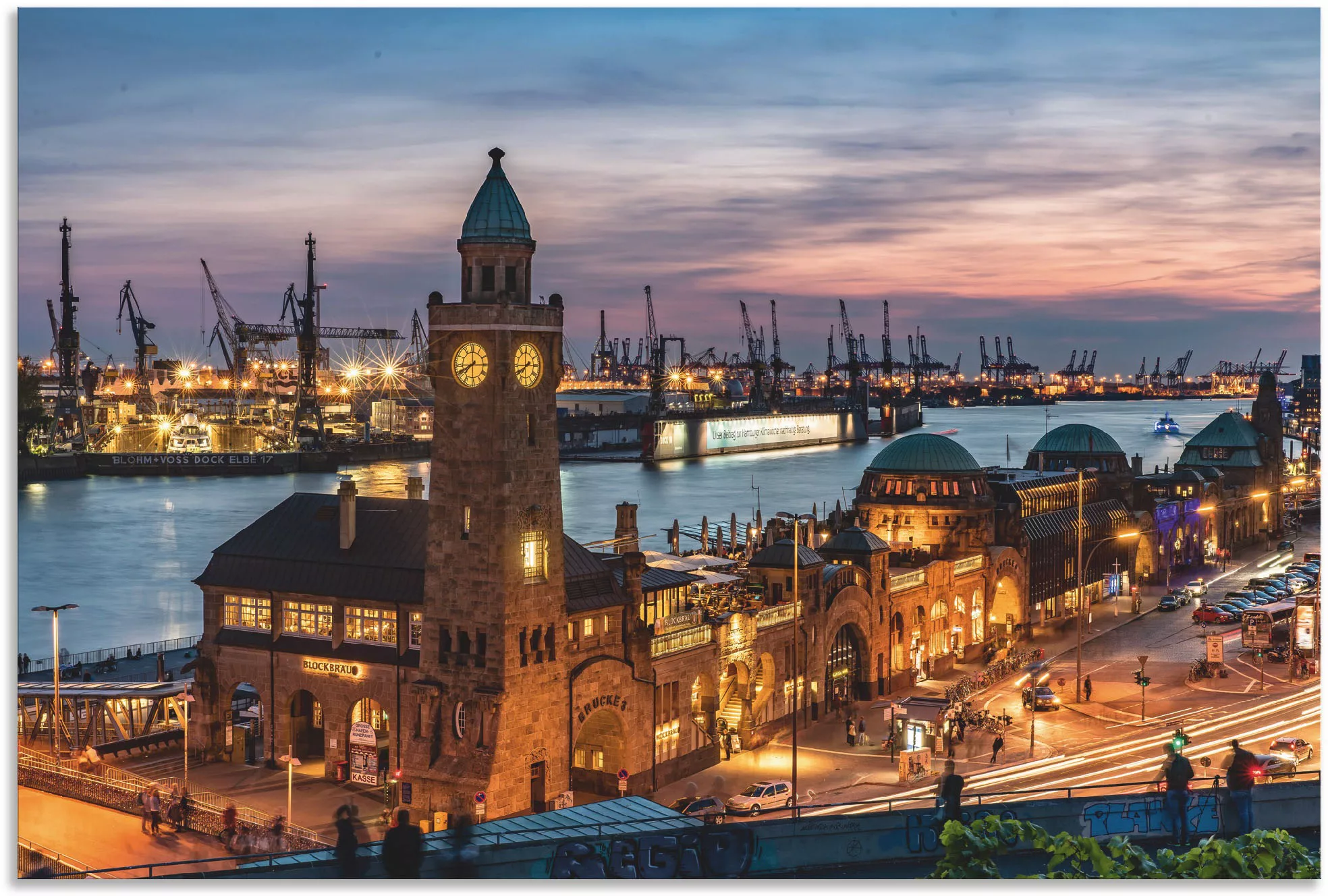 Artland Wandbild »Landungsbrücken Hamburg«, Hamburg, (1 St.), als Alubild, günstig online kaufen