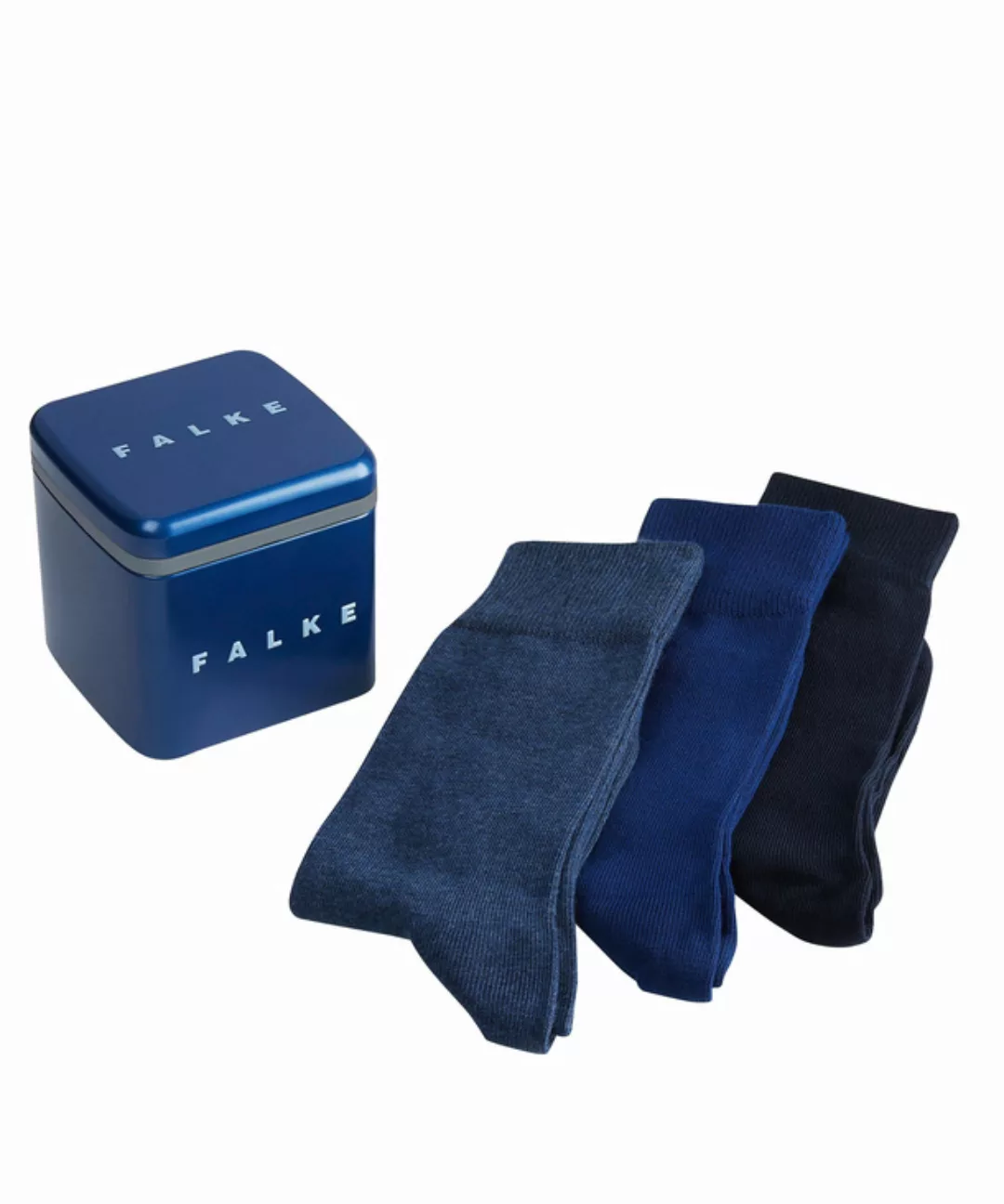 FALKE Happy Box 3-Pack Herren Socken, 43-46, Mehrfarbig, Uni, Baumwolle, 13 günstig online kaufen