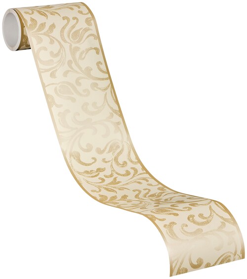 Bricoflor Mediterrane Tapeten Bordüre in Beige Gold Ornament Tapetenbordüre günstig online kaufen