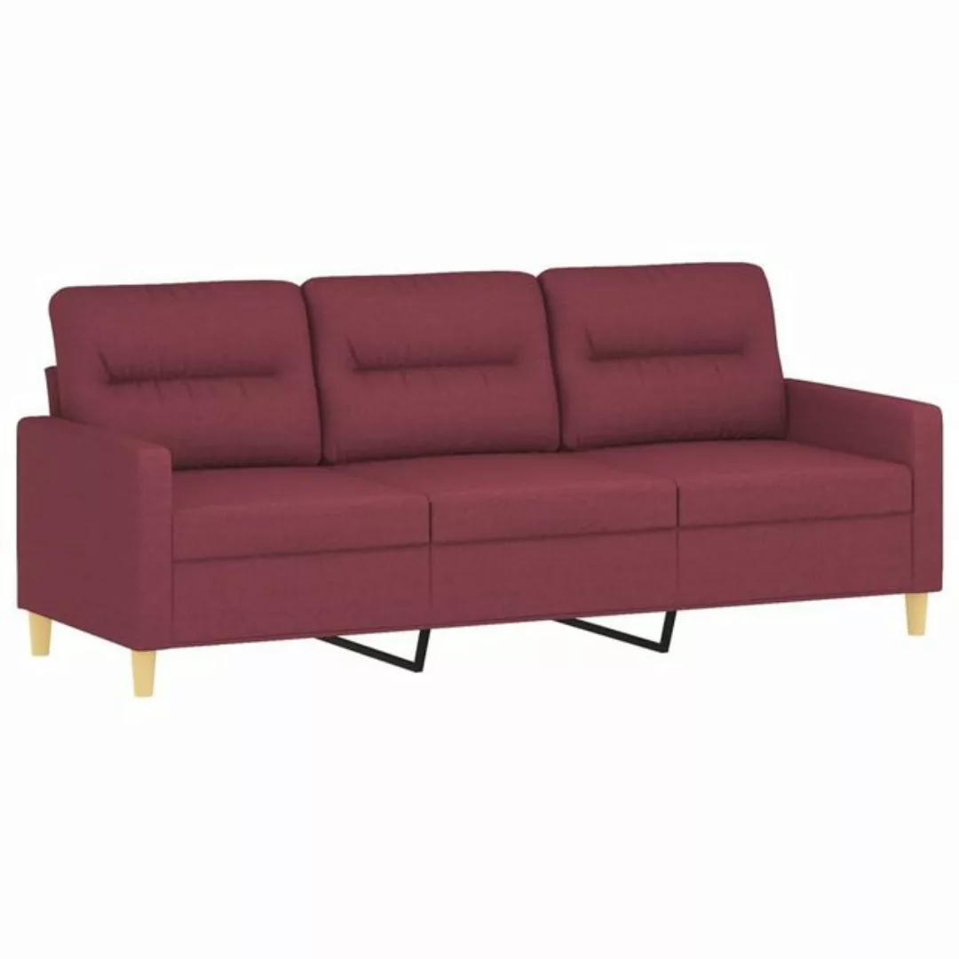 vidaXL Sofa 3-Sitzer-Sofa Weinrot 180 cm Stoff günstig online kaufen