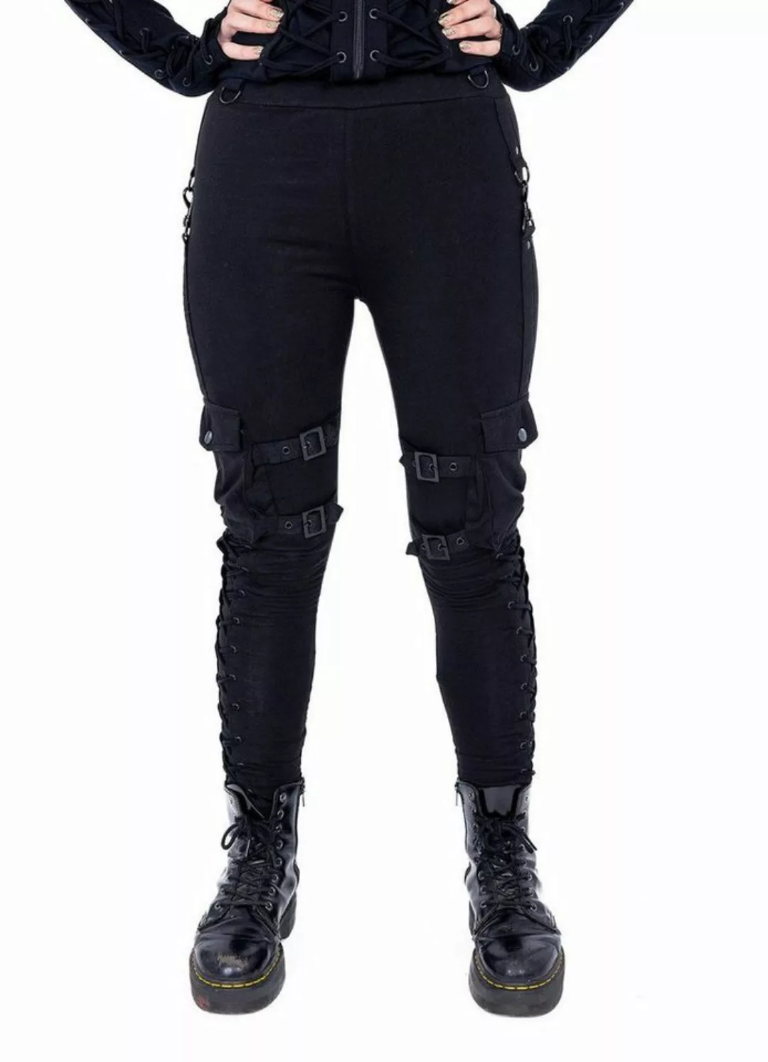 Vixxsin Leggings Ella Gothic Riemen Metal Schnallen Nieten Punk Schnürung günstig online kaufen